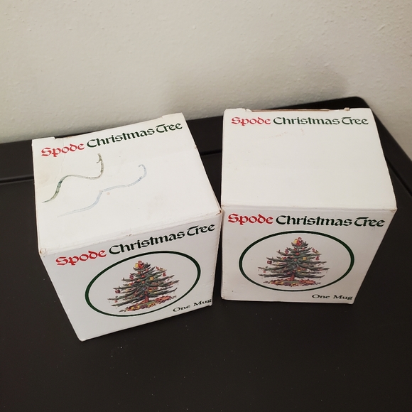 🎄 SPODE Christmas mugs set of 2 Christmas trees like new - Picture 3 of 9
